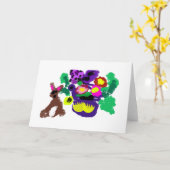 Spring flowers Rabbit joy Karte (Gelbe Blume)