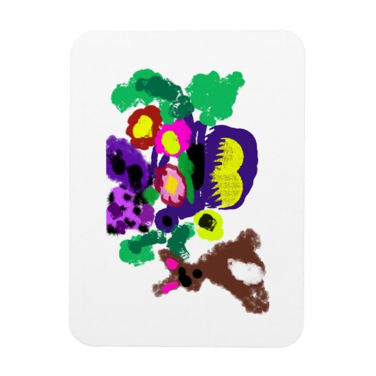 Spring flowers Rabbit joy Magnet (Vertikal)