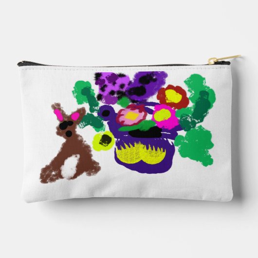 Spring flowers Rabbit joy Zubehörtasche (Rückseite)