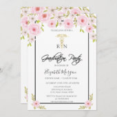 Spring Flowers RN Nurse Graduation Party Einladung (Vorne/Hinten)