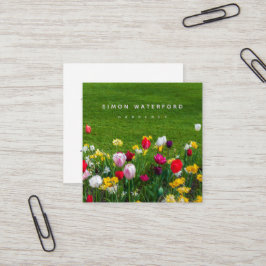 Spring Flowers Square Business Card Quadratische Visitenkarte