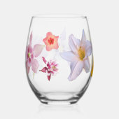 Spring Flowers Stemless Wine Glass Weinglas Ohne Stiel (Rechts)