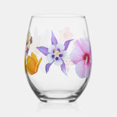 Spring Flowers Stemless Wine Glass Weinglas Ohne Stiel (Links)