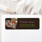 Spring Flowers Valentine Heart Address Labels (Insitu)