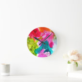 Spring Flowers watercolour abstract art Runde Wanduhr (Zuhause)