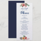 Spring Flowers Wedding Menu Card Menükarte (Vorne/Hinten)