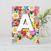 Spring Flowers Whimsical Garden DIY Bunting Banner (Stehend Vorderseite)