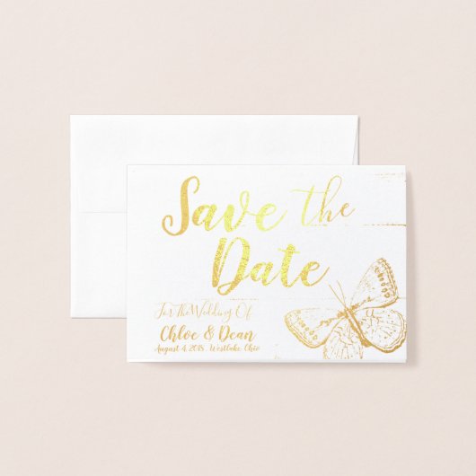 Spring Flying Save the Date Card Folienkarte (Vorderseite mit Umschlag)