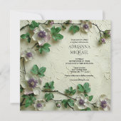 Spring Foliage Floral Wedding Invitation Einladung (Vorderseite)