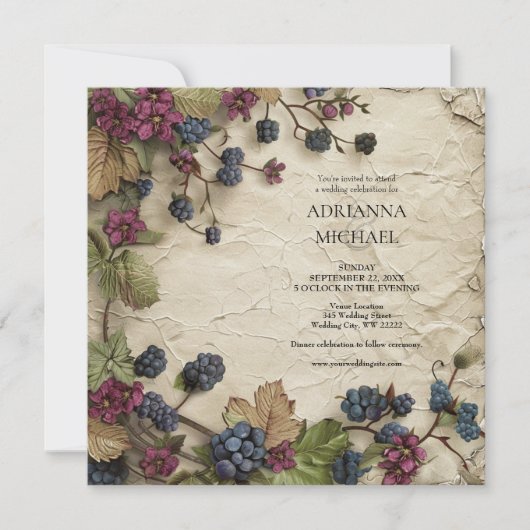 Spring Foliage Rustic Wedding Invitation Einladung (Vorderseite)