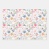 Spring Folk Art Gift Wrap Geschenkpapier Set (Vorderseite 3)