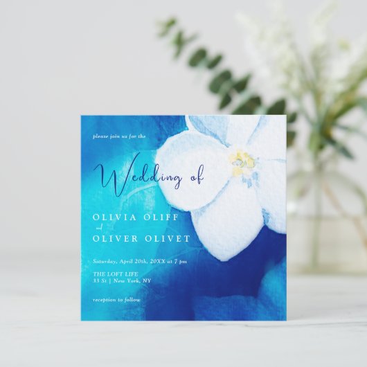 Spring Fondness Wedding Einladung (Stehend Vorderseite)