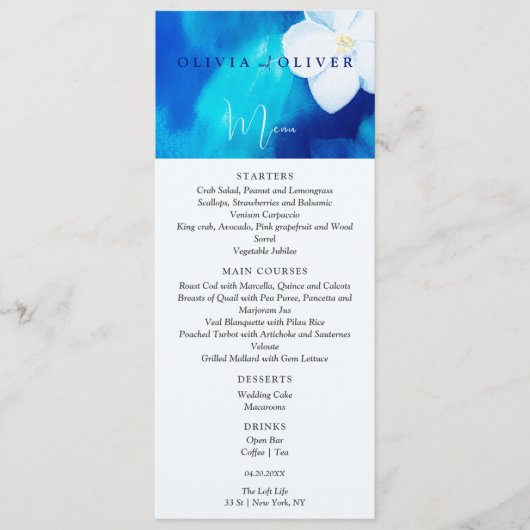 Spring Fondness Wedding Menu Menükarte (Vorderseite)