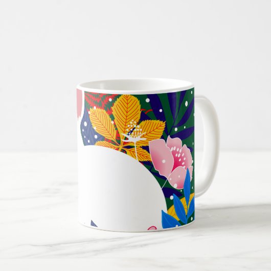 Spring Forest Blume White Bunny Coffee Tasse (VorderseiteRechts)