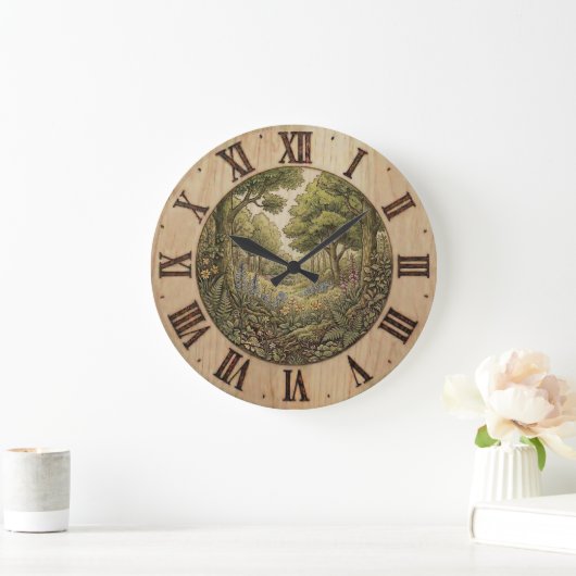 Spring Forest Wall Clock – Nature Decor Große Wanduhr (Zuhause)