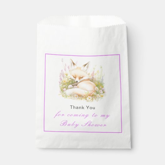 Spring Fox Baby Dusche Geschenktütchen (Vorderseite)