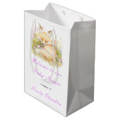 Spring Fox Baby Dusche Mittlere Geschenktüte (Rückseite Schrägansicht)