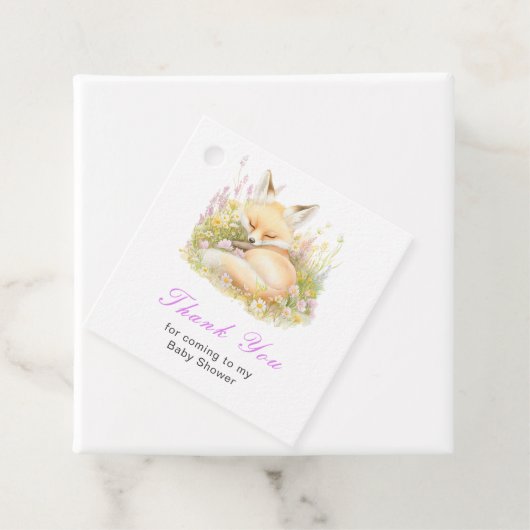 Spring Fox Baby Shower Geschenkanhänger (Beispiel)