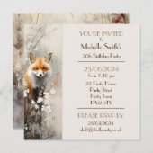 Spring Fox Birthday Party Einladung (Vorne/Hinten)