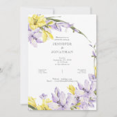 Spring Freesia Wreath Wedding Invitation Einladung (Vorderseite)
