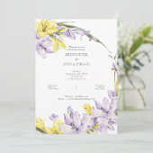 Spring Freesia Wreath Wedding Invitation Einladung (Stehend Vorderseite)