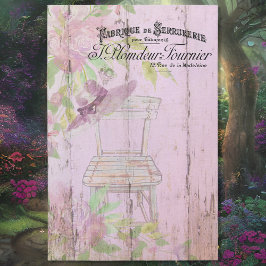 Spring French Briefmarke Garden Hat and Chair Seidenpapier