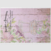 Spring French Briefmarke Garden Hat and Chair Seidenpapier (Vorderseite)