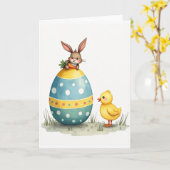 Spring Friends Happy Egg Card Karte (Gelbe Blume)
