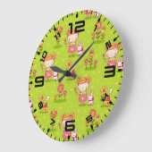 Spring Fun With Little Girl Große Wanduhr (Winkel)