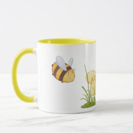 Spring Funny Niedlich Bees Yellow Daisies Blume Tasse