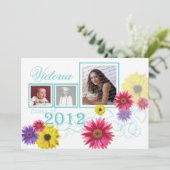 Spring Garden 2012 Graduate Tri Foto Einladung (Stehend Vorderseite)