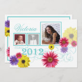 Spring Garden 2012 Graduate Tri Foto Einladung (Vorne/Hinten)