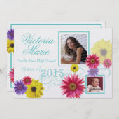 Spring Garden Abschluss Twin Foto Einladung (Vorne/Hinten)