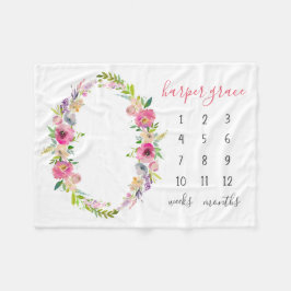 Spring Garden Baby Name Monthly Meilenstein Foto Fleecedecke