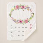 Spring Garden Baby Name Monthly Meilenstein Foto Sherpadecke (Vorderseite)