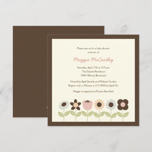 Spring Garden Babydusche Einladung (Vorne/Hinten)