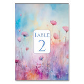 Spring Garden Blue Pink Lavender Tischnummer (Rückseite)