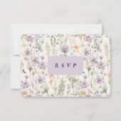 Spring Garden Blue Pink Yellow Lavendel RSVP Karte (Vorderseite)