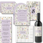 Spring Garden Blue Pink Yellow Lavendel RSVP Karte