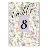 Spring Garden Blue Pink Yellow Lavendel Tischnummer (Vorderseite)