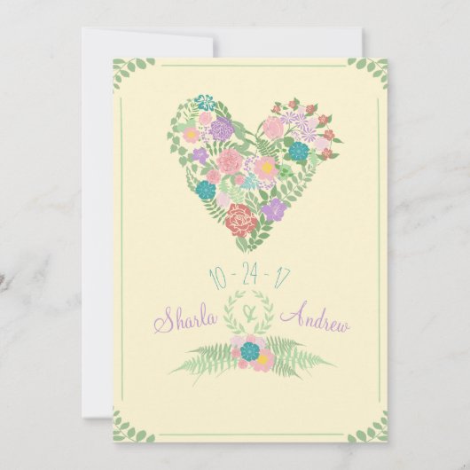 Spring Garden Blume Einladung Hochzeit (Rückseite)