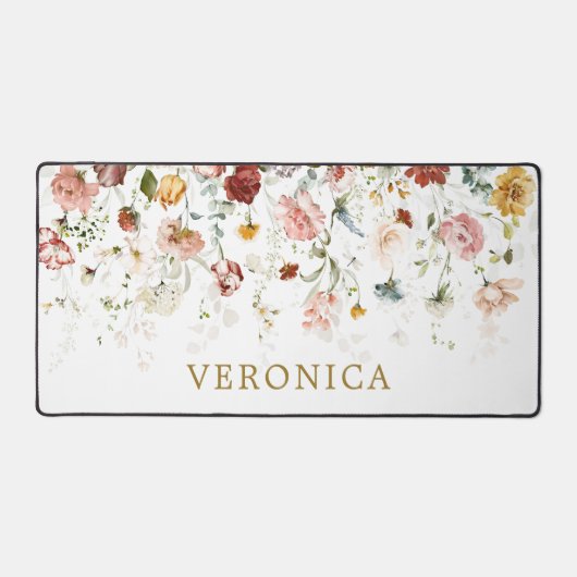 Spring Garden Blume Individuelle Name Office Schreibtischunterlage (Vorderseite)