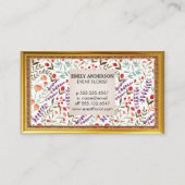 Spring Garden Blume Pattern | Antike Rahmen Visitenkarte (Rückseite)
