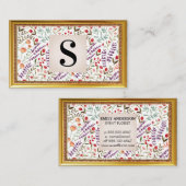 Spring Garden Blume Pattern | Antike Rahmen Visitenkarte (Vorne/Hinten)