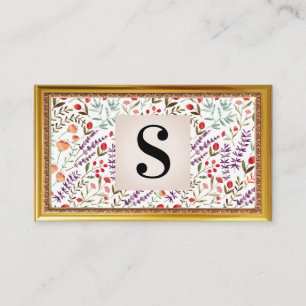 Spring Garden Blume Pattern   Antike Rahmen Visitenkarte