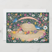 Spring Garden Blume Sun Hat Baby Dusche Einladung (Vorderseite)