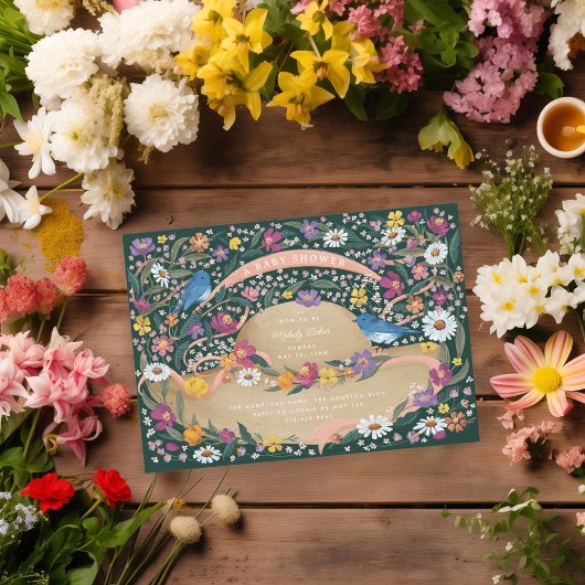 Spring Garden Blume Sun Hat Baby Dusche Einladung