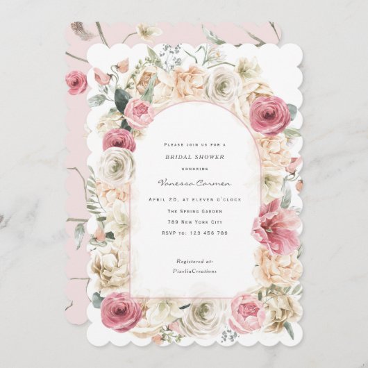 Spring Garden Blumen Brautparty Einladung (Vorne/Hinten)