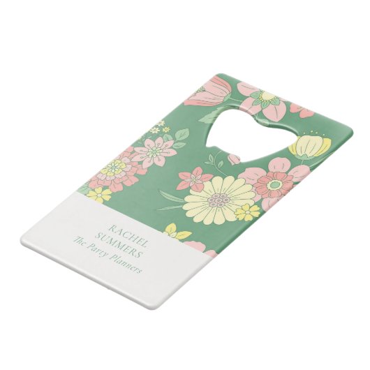 Spring Garden Boho Floral Geldbeutel Flaschenöffner (Vorderseite Schrägansicht)