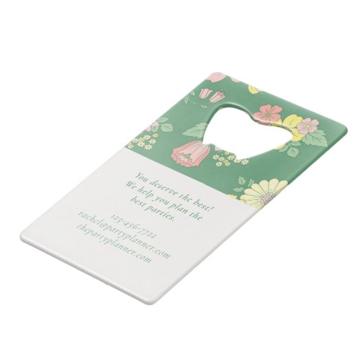 Spring Garden Boho Floral Geldbeutel Flaschenöffner (Rückseite Schrägansicht)